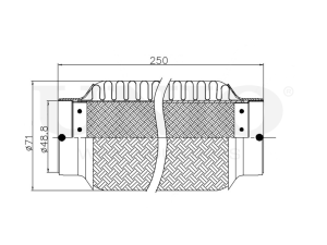 Exhaust flex pipe 48x250mm innerbraid photo