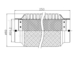 Exhaust flex pipe 64x250mm innerbraid photo