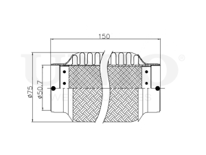 Exhaust flex pipe 50x150mm innerbraid photo