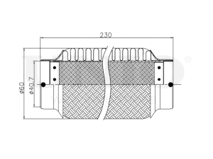 Exhaust flex pipe 40x230mm innerbraid photo