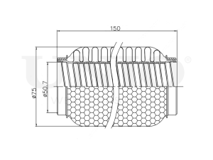Гофра глушителя 50x150 мм WireFlex photo