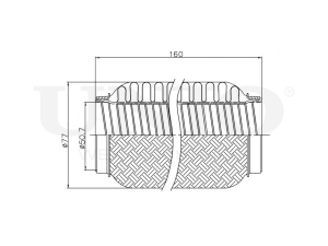 Exhaust flex pipe 50x160mm interlock photo