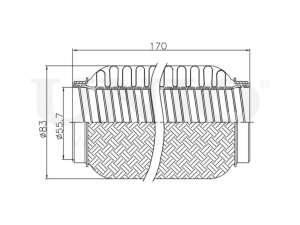 Exhaust flex pipe 55x170mm interlock photo