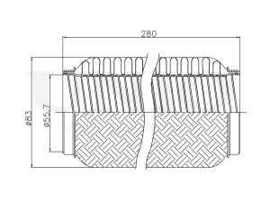 Exhaust flex pipe 55x280mm interlock photo