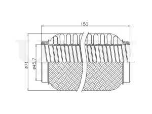Exhaust flex pipe 45x150mm interlock photo