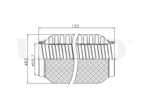 Exhaust flex pipe 55x150mm interlock photo