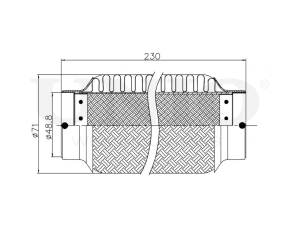 Exhaust flex pipe 48x230mm innerbraid photo
