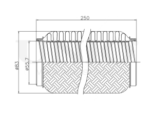 Exhaust flex pipe 55x250mm interlock photo