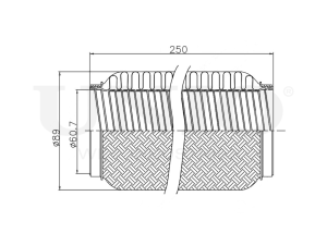 Exhaust flex pipe 60x250mm interlock photo