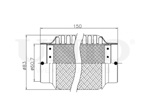 Exhaust flex pipe 60x150mm innerbraid photo