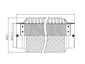 Exhaust flex pipe 60x200mm innerbraid photo
