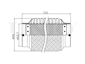 Exhaust flex pipe 65x100mm innerbraid photo