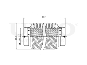 Exhaust flex pipe 45x100mm innerbraid photo