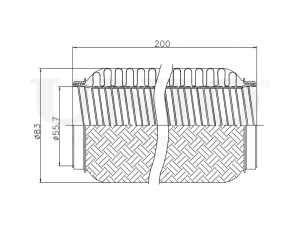Exhaust flex pipe 55x200mm interlock photo