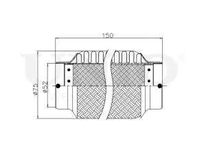 Exhaust flex pipe 52x150mm innerbraid photo