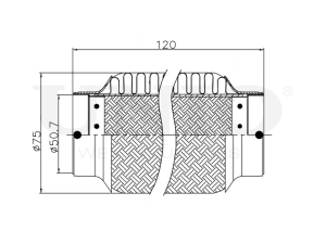 Exhaust flex pipe 50x120mm innerbraid photo