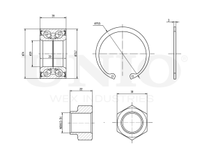 Front wheel bearing kit (without ABS) photo