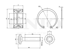 Front/rear wheel bearing kit (without ABS) photo