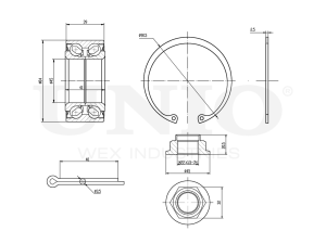 Front wheel bearing kit (without ABS) photo
