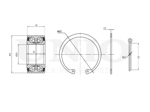 Front wheel bearing kit (without ABS) photo