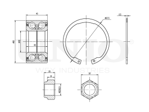 Front wheel bearing kit (without ABS) photo