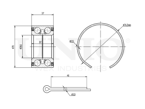 Front wheel bearing kit (without ABS) photo