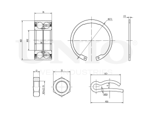 Front wheel bearing kit (without ABS) photo