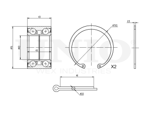 Front wheel bearing kit (without ABS) photo