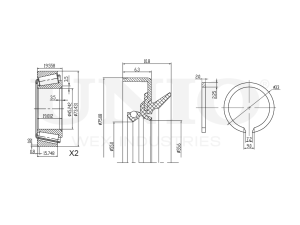 Front wheel bearing kit (without ABS) photo