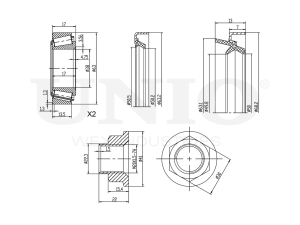 Front wheel bearing kit (without ABS) photo