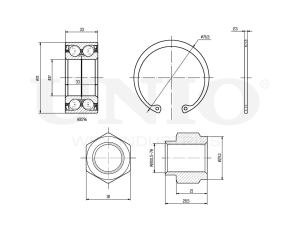 Front wheel bearing kit (with ABS) photo