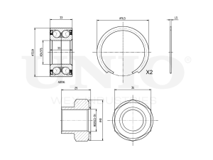 Front wheel bearing kit (with ABS) photo