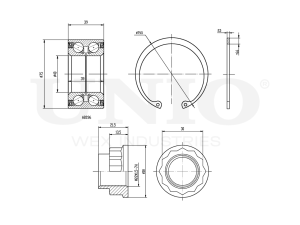 Front wheel bearing kit (with ABS) photo