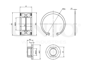 Front wheel bearing kit (without ABS) photo