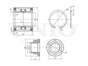 Rear wheel bearing kit (without ABS) photo