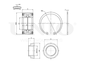 Front wheel bearing kit (without ABS) photo