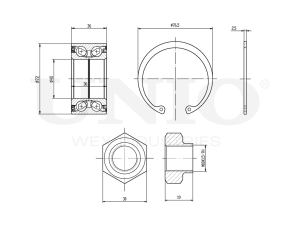 Front wheel bearing kit (without ABS) photo