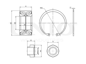 Front wheel bearing kit (without ABS) photo