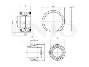 Front wheel bearing kit (with ABS) photo