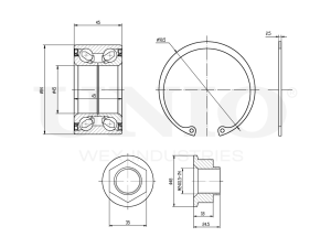 Front wheel bearing kit (without ABS) photo