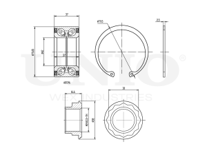 Rear wheel bearing kit (with ABS) photo