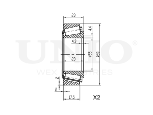 Rear wheel bearing kit (without ABS) photo