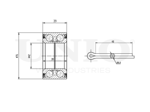 Front wheel bearing kit (without ABS) photo