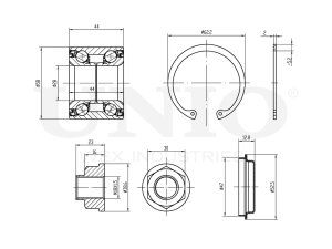 Rear wheel bearing kit (without ABS) photo