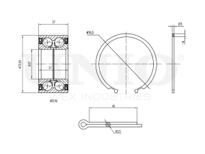 Front wheel bearing kit (with ABS) photo