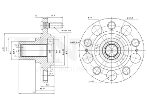 Rear hub (without ABS) photo
