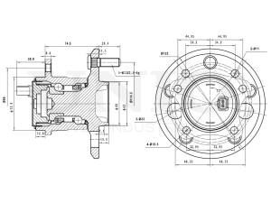 Left rear hub (with ABS) photo