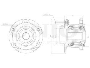 Rear hub (without ABS) photo