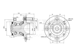 Rear hub with bearing (with ABS) photo