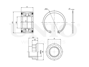 Front wheel bearing kit (without ABS) photo